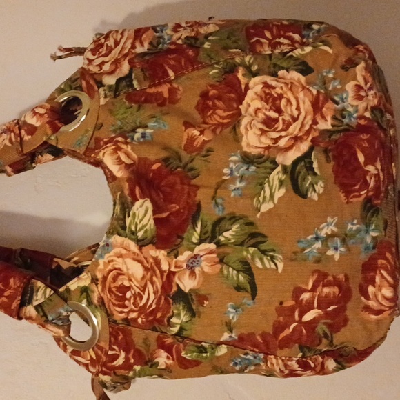 Corduroy Floral Shoulder Bag - Picture 5 of 14